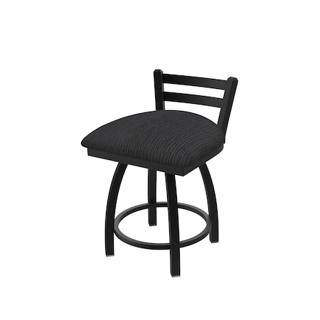 Holland Bar Stool Co 18" Low Back Swivel Vanity Stool, Black Wrinkle, Graph Anchor Seat 41118BW014
